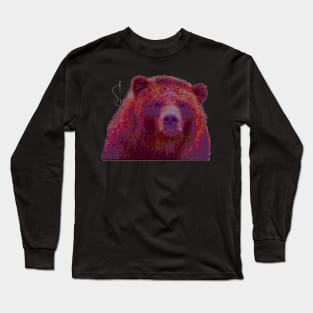 Cross Stitch Bear Long Sleeve T-Shirt